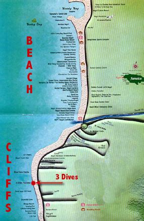 3 Dives Restaurant:Map and Location in Negril's West End