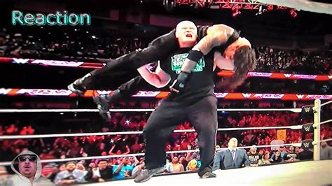 WWE RAW 1/11/16 BROCK LESNAR VS ALL: BROCK LESNAR F5 ROMAN REIGNS ...