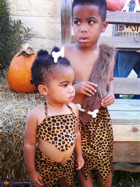 Homemade Pebbles & Bam Bam Costumes for Kids - Photo 2/9