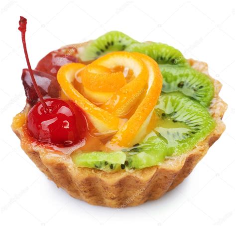 Fruit Cake over white. Healthy dessert — Stock Photo © Subbotina #10687355