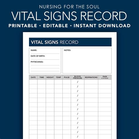 Printable Vital Signs Sheet - Printable Templates