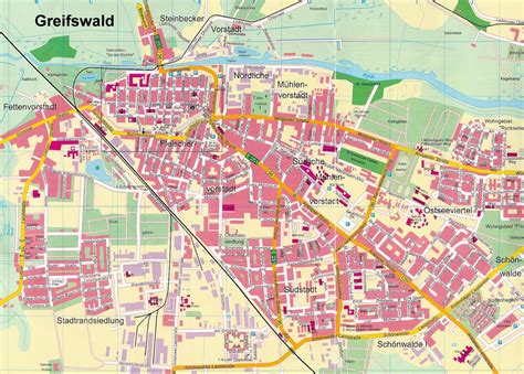 Stadtplan von Greifswald