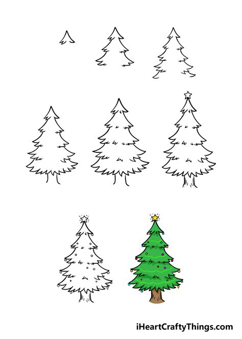 How To Draw A Christmas Tree Step By - Sockthanks29