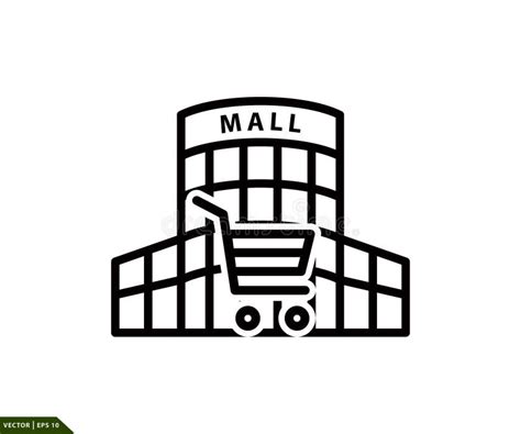 Mall Building Icon Vector Logo Design Template Stock Vector - Illustration of coupon, collection ...