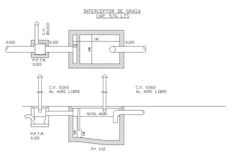 Grease Interceptor Plan Drawing Download DWG File - Cadbull