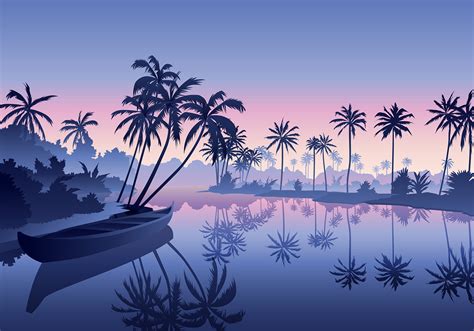 Kerala Backwater Landscape 158535 Vector Art at Vecteezy