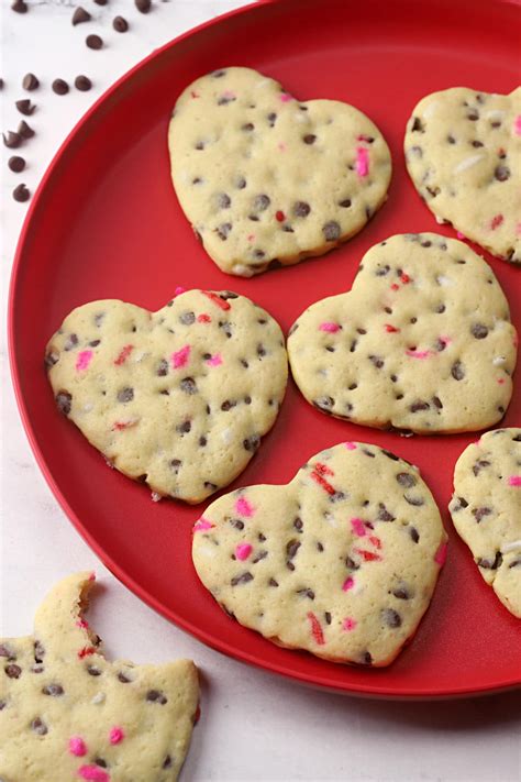 Heart Shaped Chocolate Chip Cookies - The Toasty Kitchen