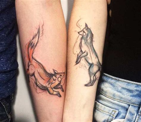 Fox and Wolf tattoo by Kerste Diston | Post 25760