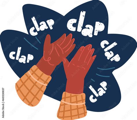 Cartoon vector illustration of Hands emoji. Clapping hands. Hand ...