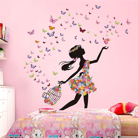 DEKOSH Girl Wall Decals for Baby Nursery | Black Girl with Butterflies– Dekosh