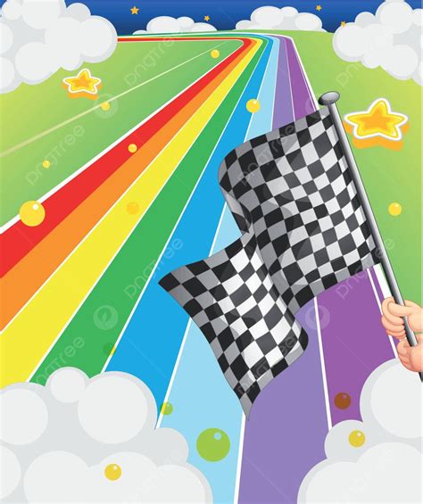 A Colorful Road With A Flag Pole Drawing Flagpole Vector, Pole, Drawing, Flagpole PNG and Vector ...