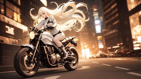 4K free download | Biker Girl Very Long Hair, anime-girl, anime, biker ...