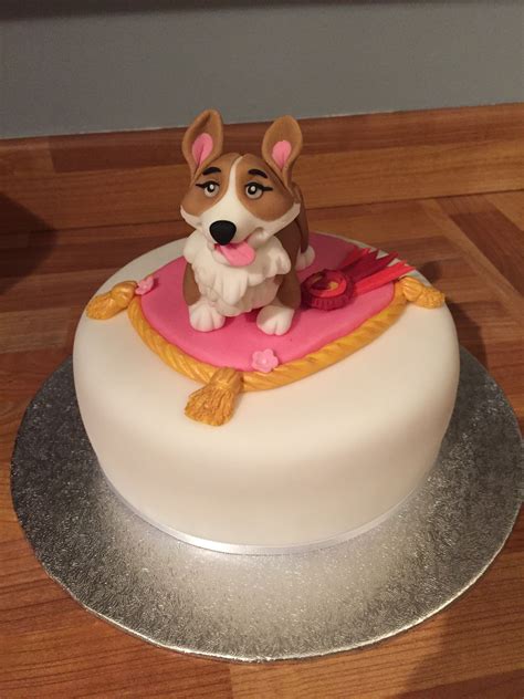 A corgi birthday cake I made for my cousin 😊 yummy! | Dog birthday cake ...