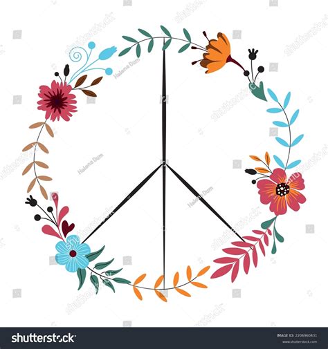 Flower Pacific Pacificus International Symbol Peace Stock Vector ...