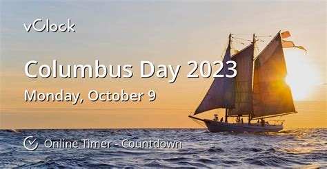 When is Columbus Day 2023 - Countdown Timer Online - vClock