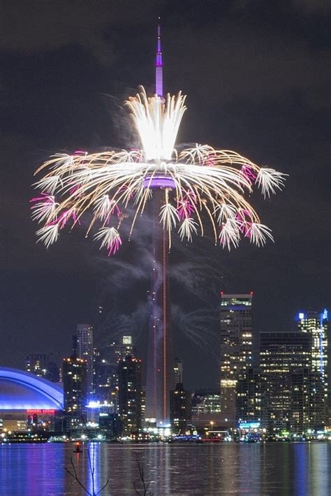 WATCH: Fireworks Off The CN Tower! | Tower, Fireworks, Visit toronto