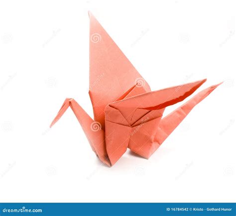 Red Origami Crane stock photo. Image of white, origami - 16784542