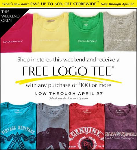 Banana Republic Factory Store: Free Logo Tee with Purchase | Your Retail Helper