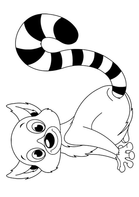 Cute Baby Lemur Coloring Page - Free Printable Coloring Pages for Kids