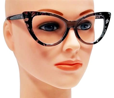 Optical Reading Glasses Women CAT EYE NIKITA Style BLACK PINK Accent ...