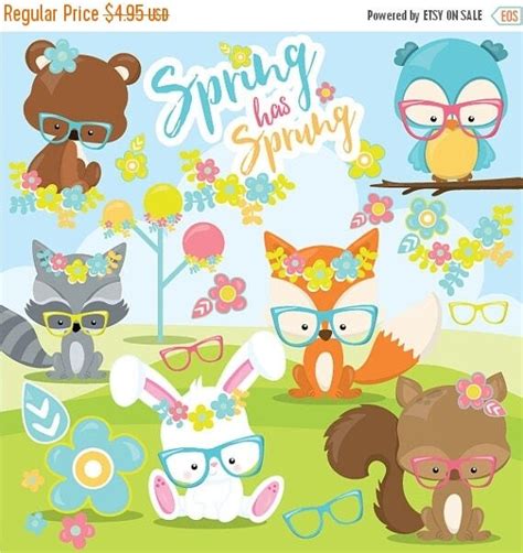 80% OFF SALE Spring animals clipart commercial use, spring clipart ...