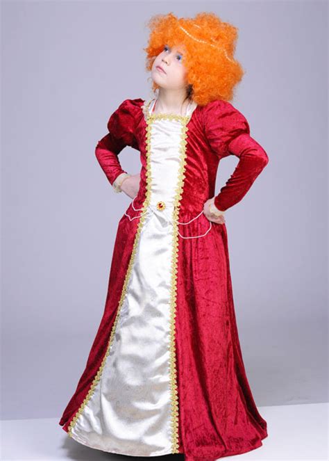 Kids Size Red Queen Elizabeth I Costume