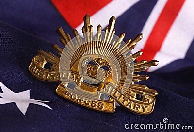 Australian Army Badge On Flag Stock Images - Image: 25559194