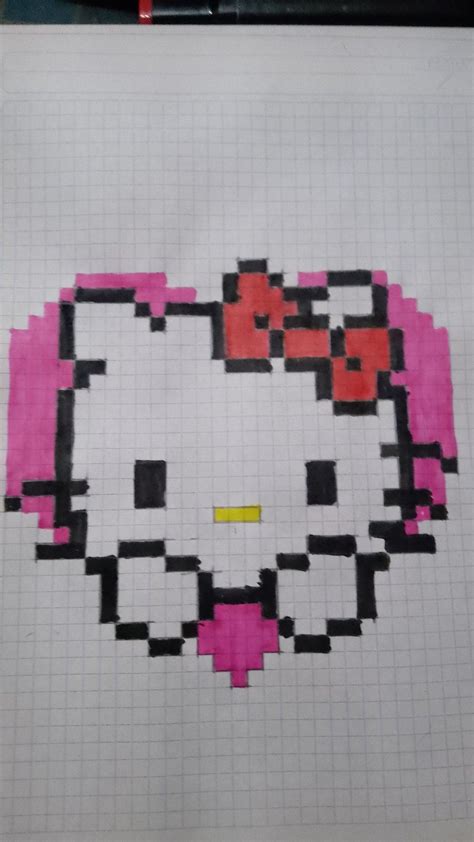 Hello kitty pixel art – Artofit