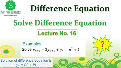 Simple method to Solve Difference Equation ||Solve Difference equation PI case-III - YouTube