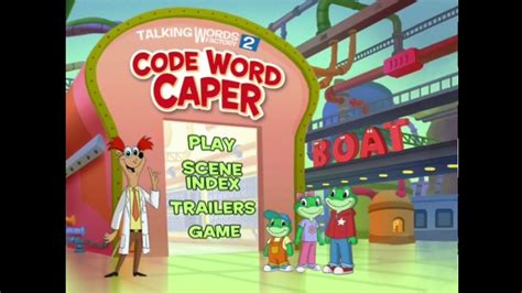 Leapfrog Talking Words Factory 2 Code Word Caper - DVD Main Menu - YouTube