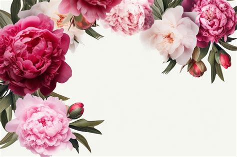 Premium AI Image | Pink peonies on a white background