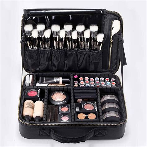 ROWNYEON Makeup Bag Portable Professional Makeup Artist Bag Makeup Train Case Makeup Organizer ...