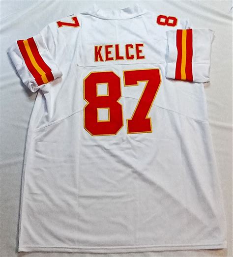 Kansas City Chiefs #87 T. Kelce White/Red Stitched Football Jersey Men's L | eBay