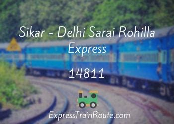 Sikar - Delhi Sarai Rohilla Express - 14811 Route, Schedule, Status ...