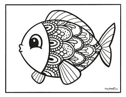 Cartoon Fish Coloring Page #1 | lupon.gov.ph