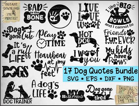 Art & Collectibles Drawing & Illustration Dog Lover SVG Cut File Dog Quotes SVG Cut File Dog Svg ...