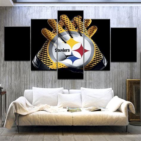 Pittsburgh Steelers Gloves Football – 5 Panel Canvas Art Wall Decor ...