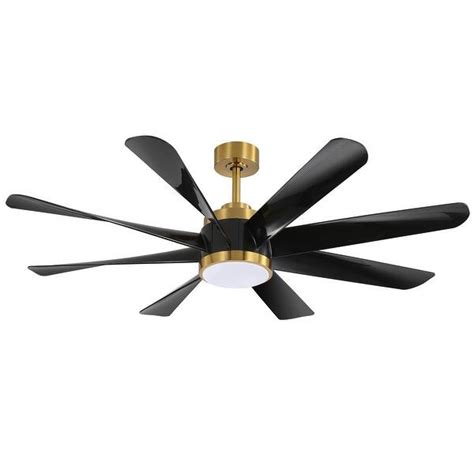 60-in Black and Gold Indoor LED Ceiling Fan with Light Remote (8-Blade) - On Sale - Bed Bath ...