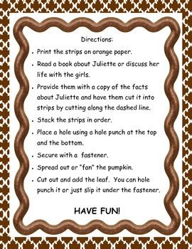 Juliette Gordon Low Pumpkin Biography Craft {FREE!} Girl Scout Founder ...