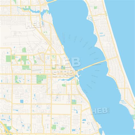 Empty vector map of Melbourne, Florida, USA | HEBSTREITS Sketches | Map, Map vector, Travel maps