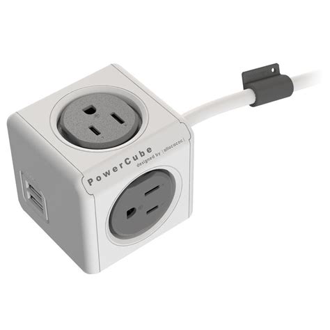 PowerCube Extended USB, Electric Outlet Adapter 5ft Extension Cord Power Strip » Gadget Flow