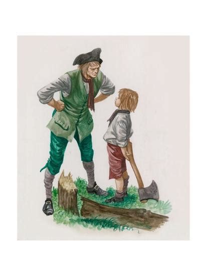 'George Washington, Having Cut Down the Cherry Tree, with His Father' Giclee Print - Peter ...