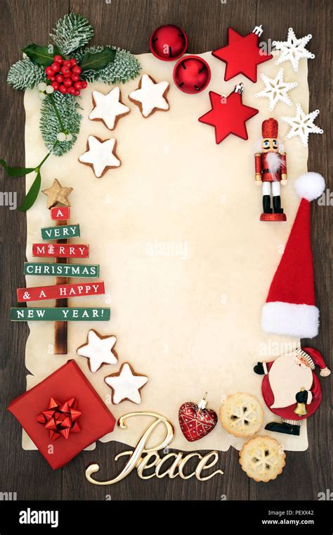 Christmas party invitation or blank letter to santa claus concept with ...