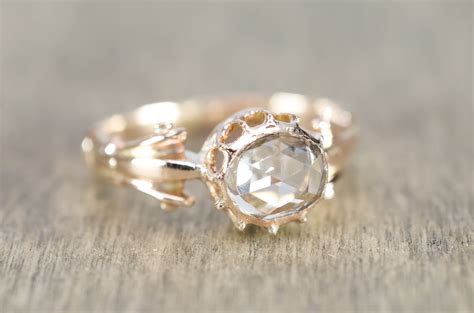 ANTIQUE ROSE CUT DIAMOND SOLITAIRE RING | SinCityFinds Jewelry