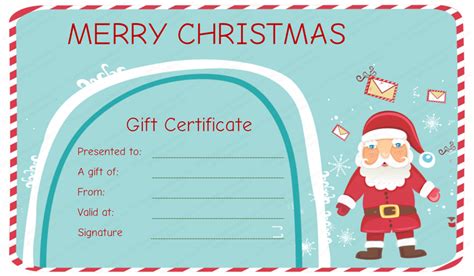 Santa Messages Christmas Gift Certificate Template