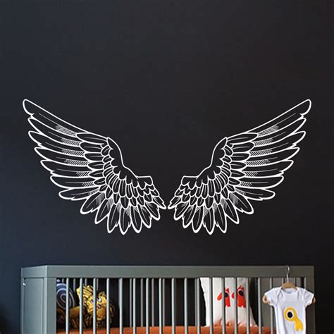 Angel Wings Wall Decal Vinyl Sticker Decals Mural Bedroom Bird | Etsy