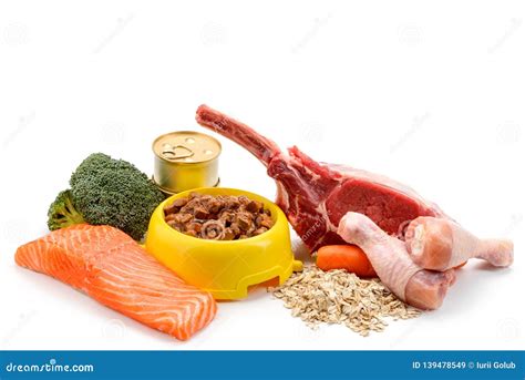 Cat Food and Its Ingredients Stock Image - Image of natural, background: 139478549