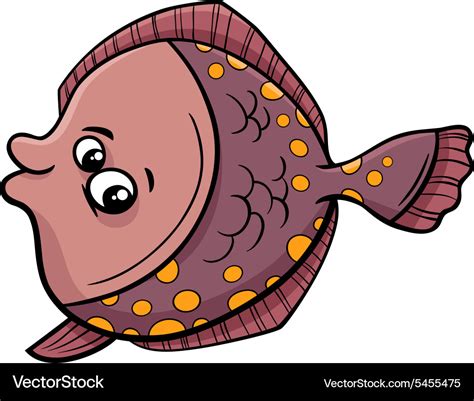 Flounder fish cartoon Royalty Free Vector Image