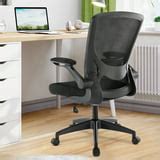 HomeZeer Foldable Office Chair Mesh Computer Desk Task Chair Flip-up Armrests, Blue - Walmart.com