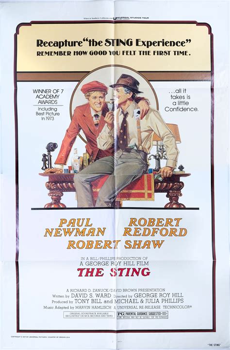 Vintage Movie Poster 'the Sting' Original One Sheet | Etsy